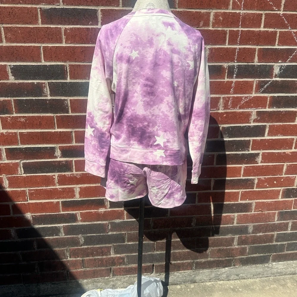 NWT Wildfox Lavender Tie-Dye Star Lounge Shorts Set  PM7